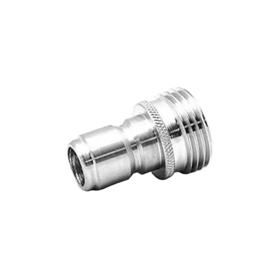 Stainless Steel 3/4-Inch Garden Hose Quick-Connect Male Plug with Washer